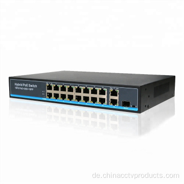 16-Port 250m10 / 100 / 1000m OEM für CCTV-IP-Kamera